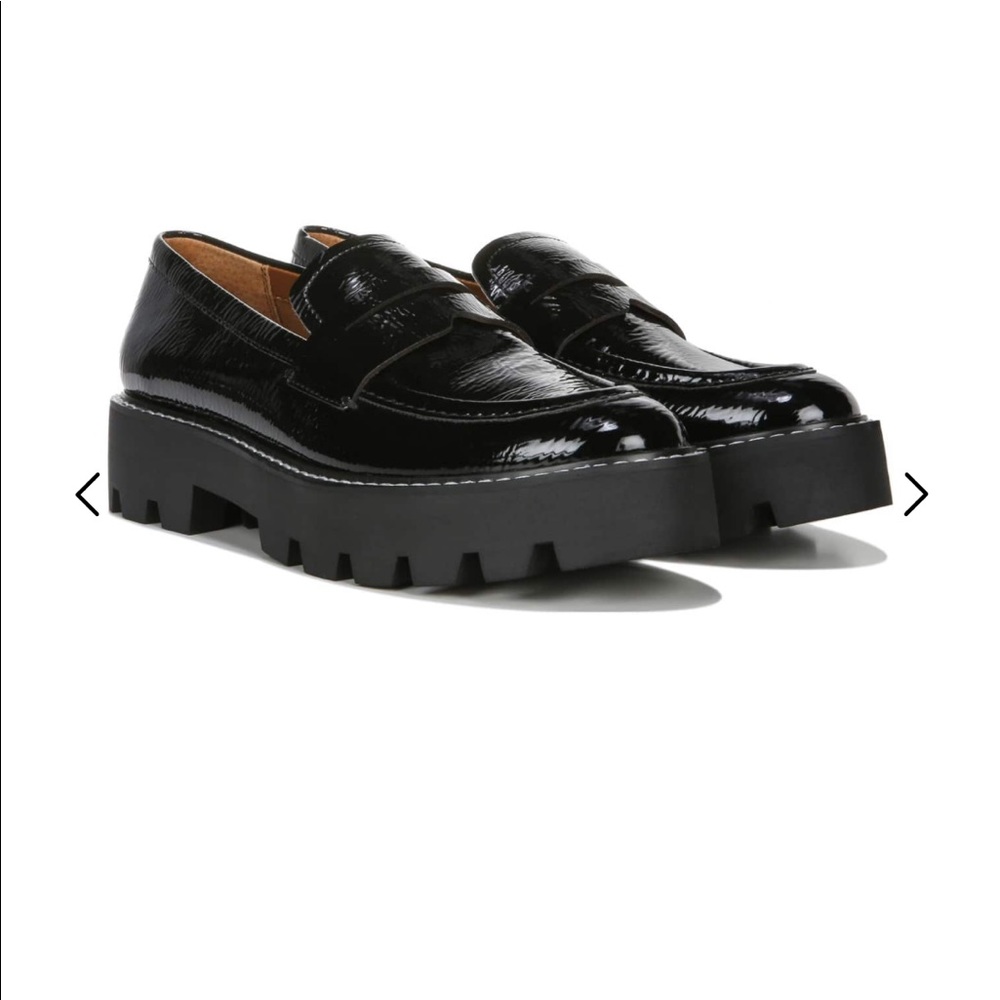Franco Sarto Franco Balin platform loafer black patent